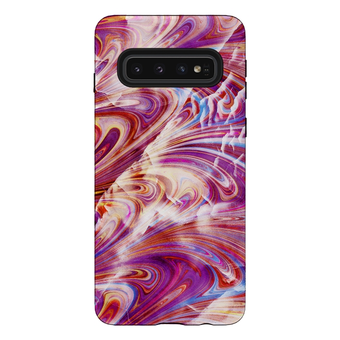Galaxy S10 StrongFit Colorful elegant marble art by Oana 