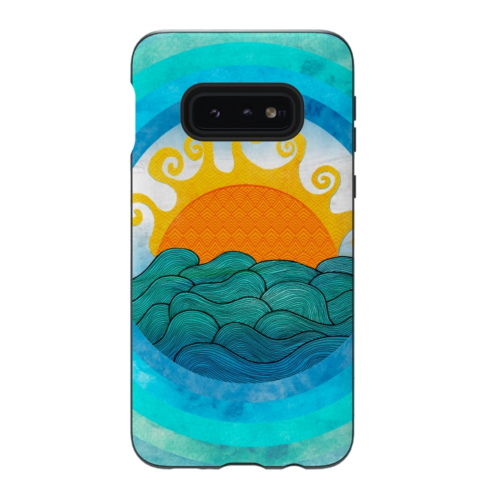 Galaxy S10e StrongFit Nautical Day by Pom Graphic Design
