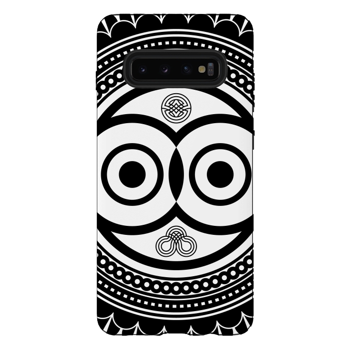 Galaxy S10 plus StrongFit zentangle with owl by TMSarts