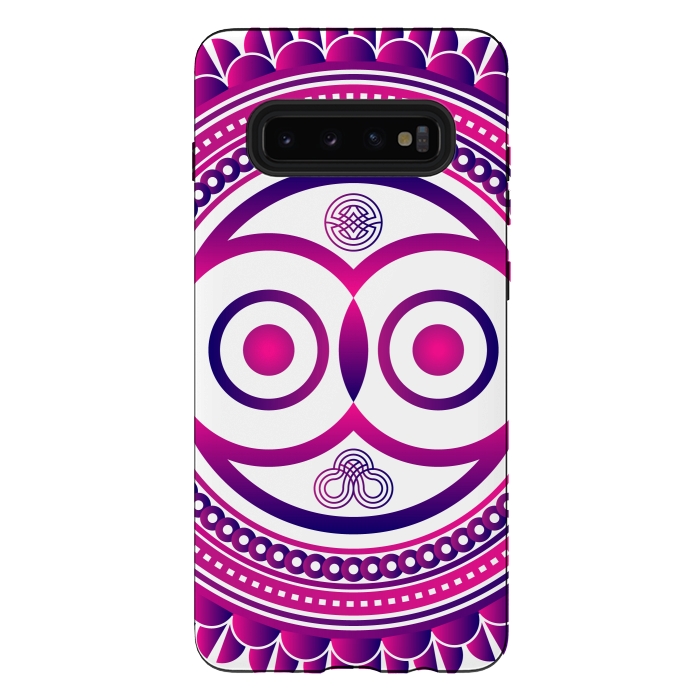 Galaxy S10 plus StrongFit pink mandala owl by TMSarts