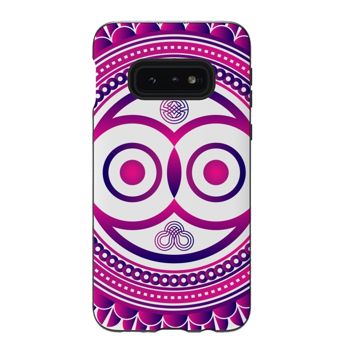 Galaxy S10e StrongFit pink mandala owl by TMSarts