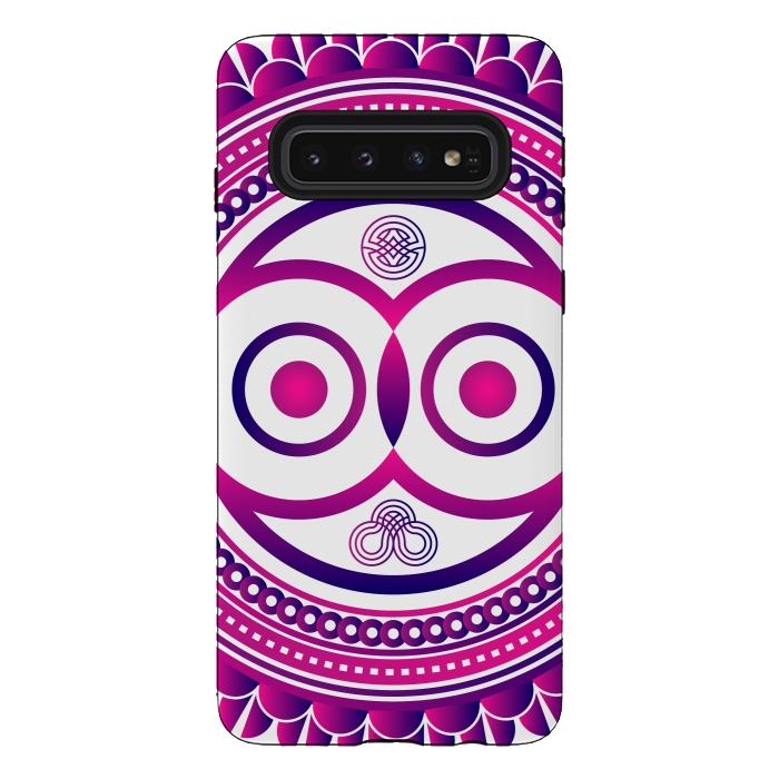 Galaxy S10 StrongFit pink mandala owl by TMSarts