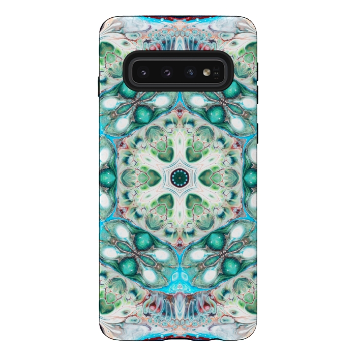 Galaxy S10 StrongFit Coral Mandala by Creativeaxle