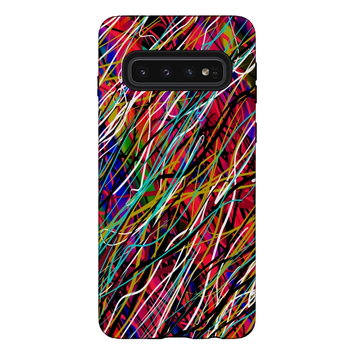 Galaxy S10 StrongFit abstract lines art multicolour pop art  by Josie
