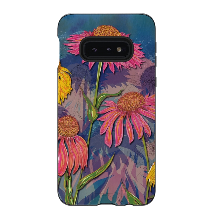 Galaxy S10e StrongFit Pink Coneflowers by Lotti Brown