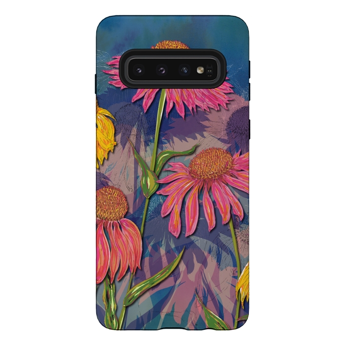 Galaxy S10 StrongFit Pink Coneflowers by Lotti Brown
