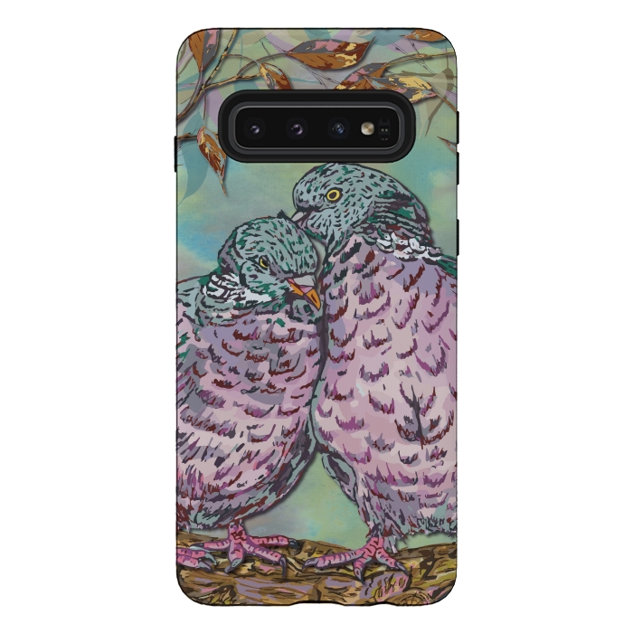 Galaxy S10 StrongFit Loving Ring Doves by Lotti Brown