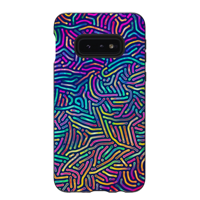 Galaxy S10e StrongFit Colorful Puzzle Pattern by Art Design Works