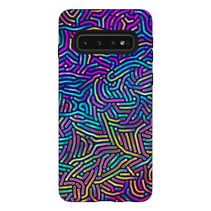 Galaxy S10 StrongFit Colorful Puzzle Pattern by Art Design Works