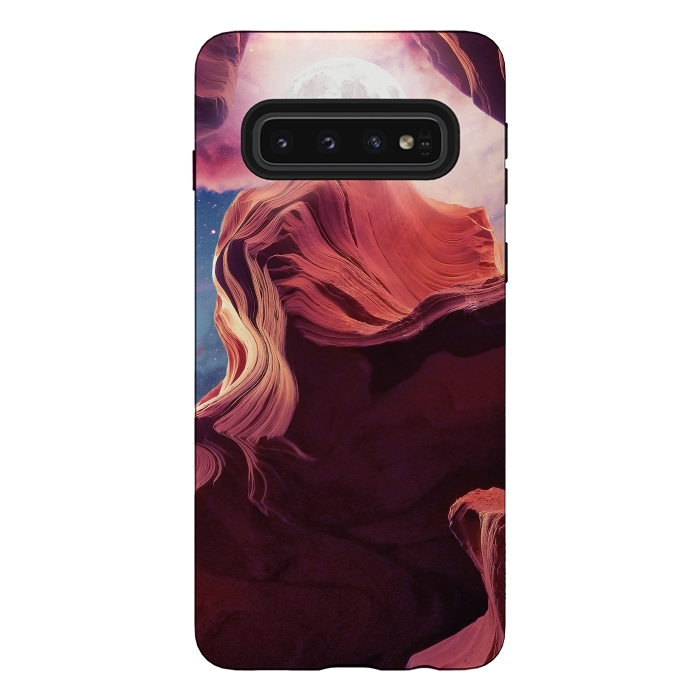 Galaxy S10 StrongFit Grand Canyon with Space & Full Moon Collage II by Art Design Works