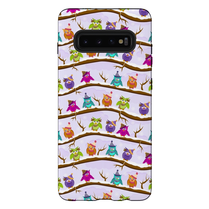 Galaxy S10 plus StrongFit winter owls by Ancello