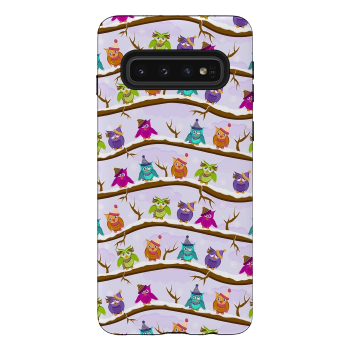 Galaxy S10 StrongFit winter owls by Ancello