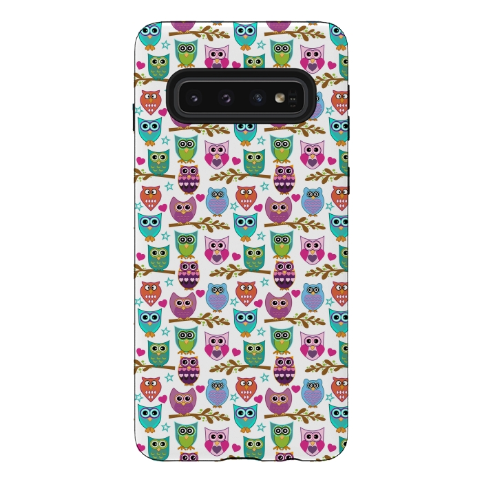 Galaxy S10 StrongFit happy owls by Ancello