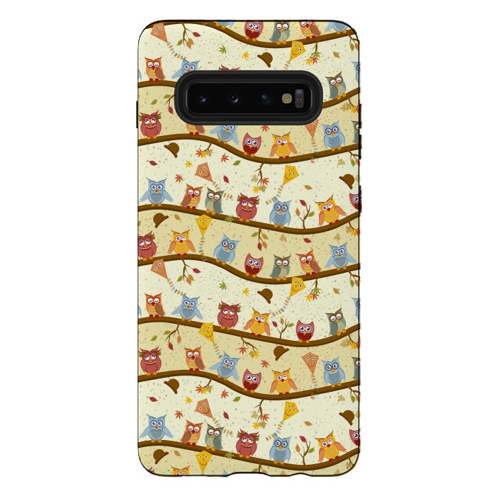 Galaxy S10 plus StrongFit autumn owls by Ancello