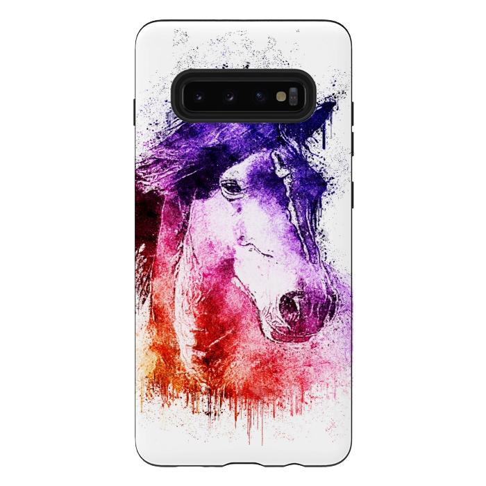 Galaxy S10 plus StrongFit watercolor horse by Ancello
