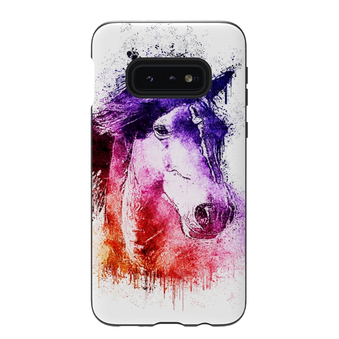 Galaxy S10e StrongFit watercolor horse by Ancello