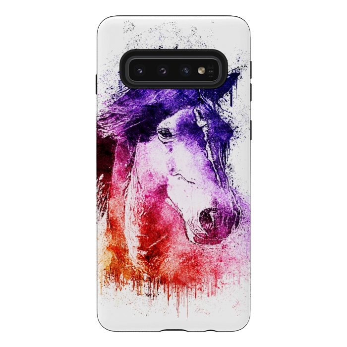 Galaxy S10 StrongFit watercolor horse by Ancello