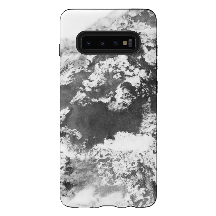 Galaxy S10 plus StrongFit Black and White Marble Mountain II by amini54