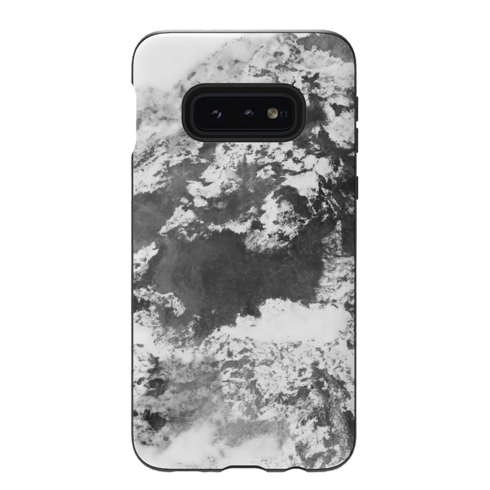 Galaxy S10e StrongFit Black and White Marble Mountain II by amini54