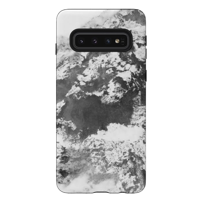 Galaxy S10 StrongFit Black and White Marble Mountain II by amini54