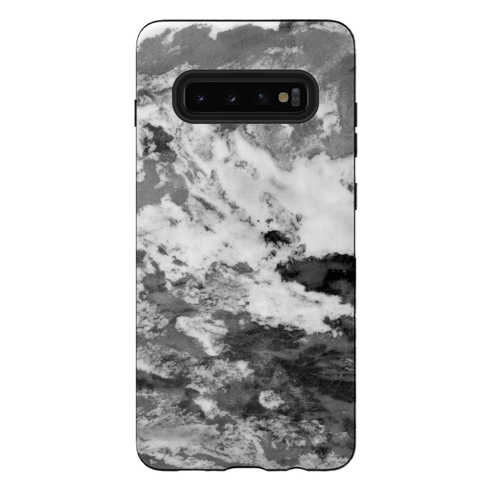 Galaxy S10 plus StrongFit Black and White Marble Mountain III by amini54