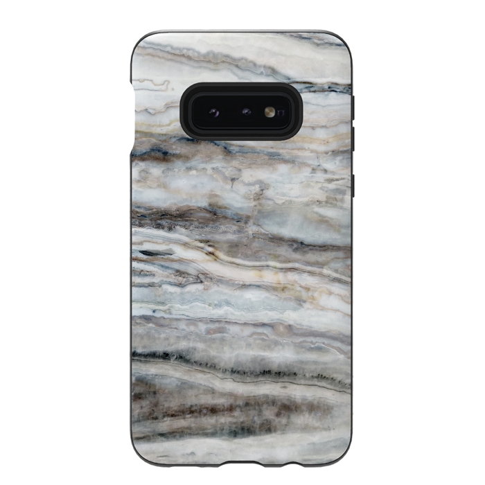 Galaxy S10e StrongFit Blue and White Marble I by amini54