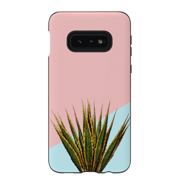 Galaxy S10e StrongFit  Agave Plant on Pink and Teal Wall by amini54