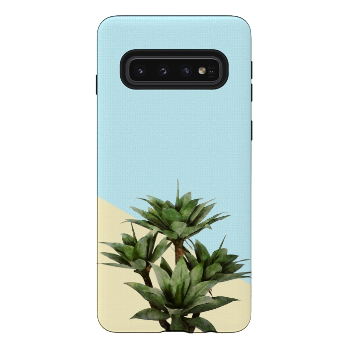 Galaxy S10 StrongFit  Agave Plant on Lemon and Teal Wall by amini54