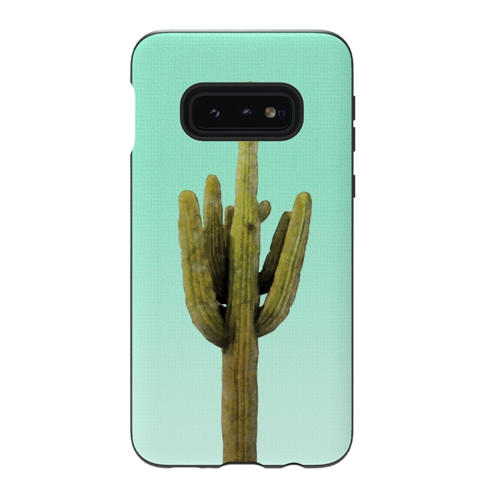 Galaxy S10e StrongFit  Cactus on Cyan Wall by amini54