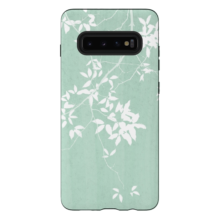 Galaxy S10 plus StrongFit  Foliage on Mint Green by amini54