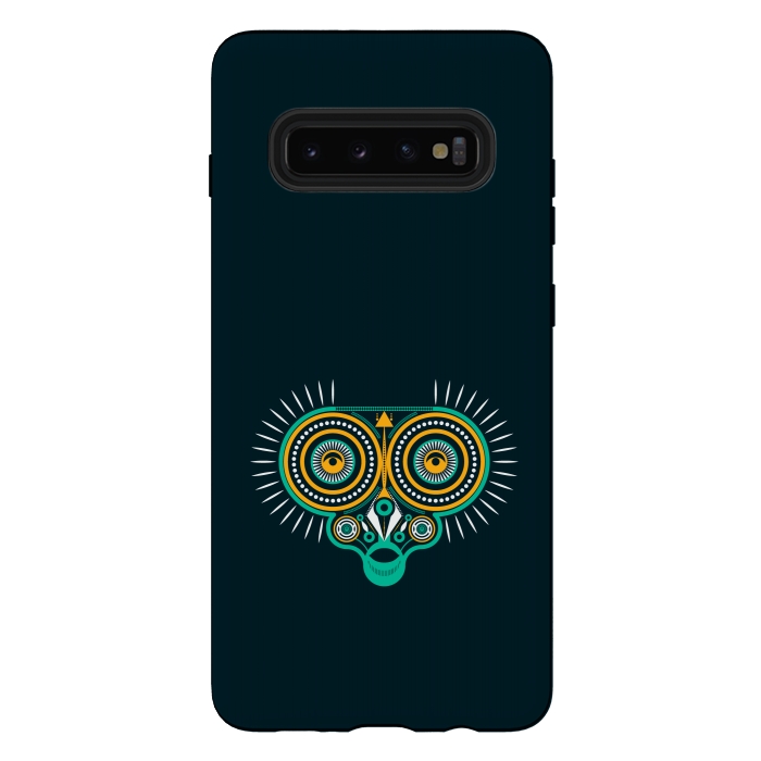 Galaxy S10 plus StrongFit horned owl tattoo tribal by TMSarts
