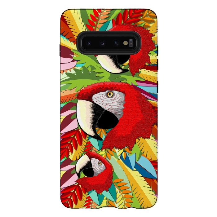 Galaxy S10 plus StrongFit Macaw Parrot Paper Craft Digital Art by BluedarkArt