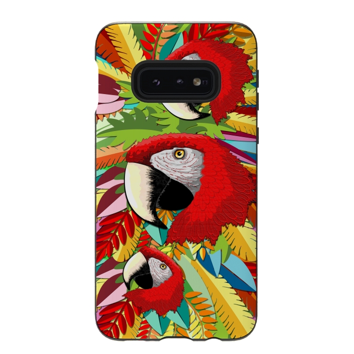 Galaxy S10e StrongFit Macaw Parrot Paper Craft Digital Art by BluedarkArt