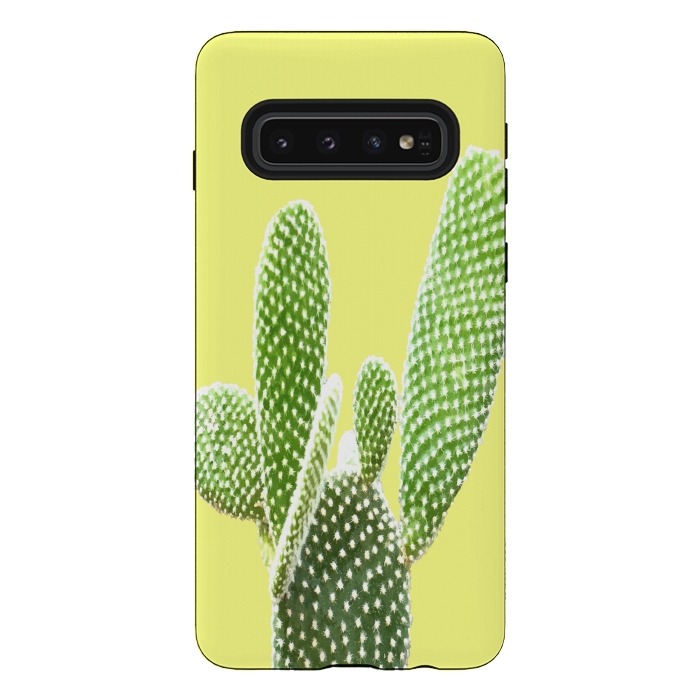 Galaxy S10 StrongFit Cactus Yellow Background by Alemi
