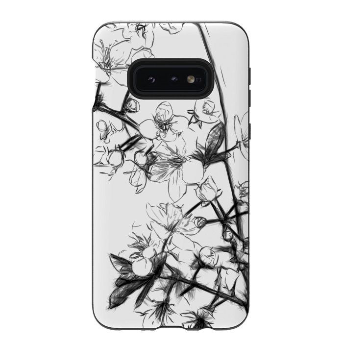 Galaxy S10e StrongFit Cherry Blossoms Minimal Drawing by Alemi