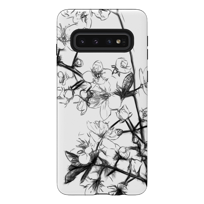 Galaxy S10 StrongFit Cherry Blossoms Minimal Drawing by Alemi