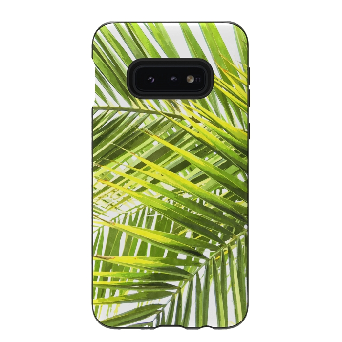 Galaxy S10e StrongFit Palm Leaves Tropical Plant by Alemi