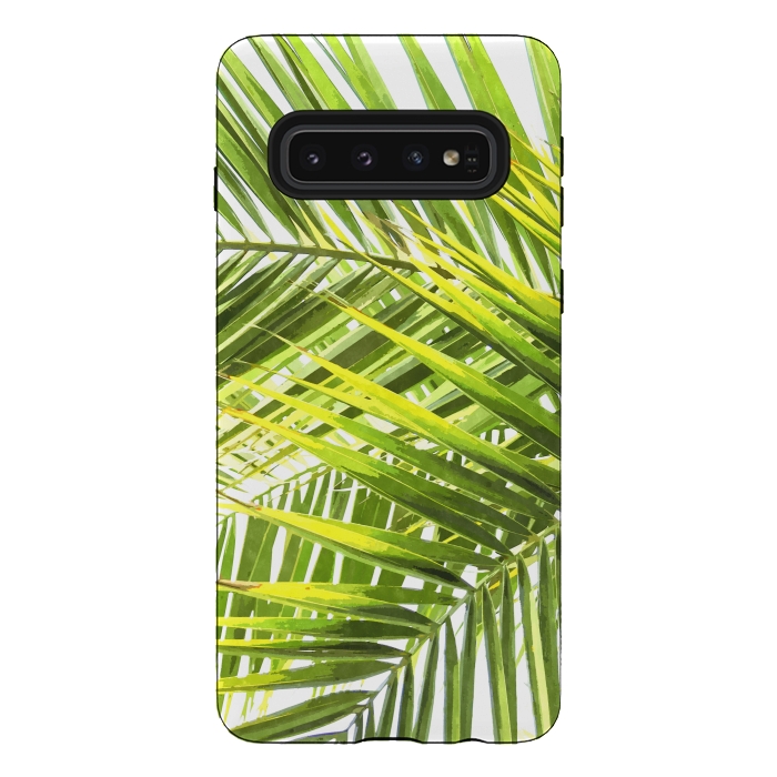 Galaxy S10 StrongFit Palm Leaves Tropical Plant by Alemi
