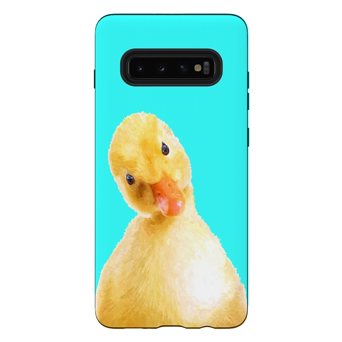Galaxy S10 plus StrongFit Duckling Turquoise Background by Alemi