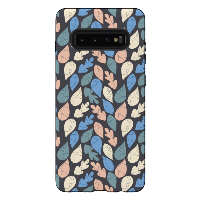 Galaxy S10 plus StrongFit Leaf Scribble by Edith May