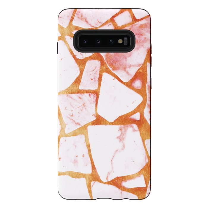 Galaxy S10 plus StrongFit Golden marble stone by Oana 