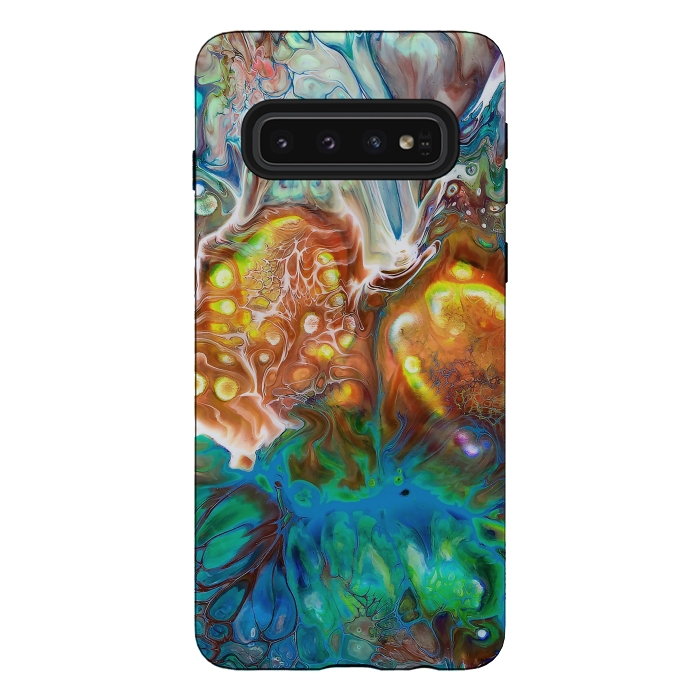 Galaxy S10 StrongFit Abstract Crossfire by Creativeaxle