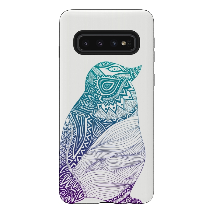 Galaxy S10 StrongFit Penguin Duotone by Pom Graphic Design