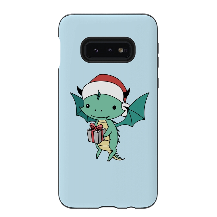Galaxy S10e StrongFit Christmas dragon by Laura Nagel