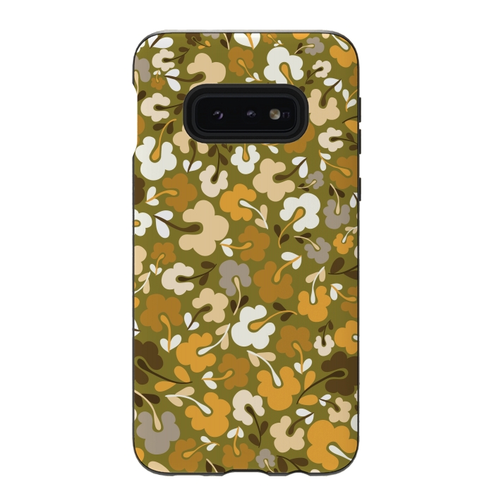 Galaxy S10e StrongFit Ditsy Flowers in Green by Paula Ohreen