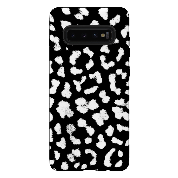 Galaxy S10 plus StrongFit Smudged leopard print spots by Oana 