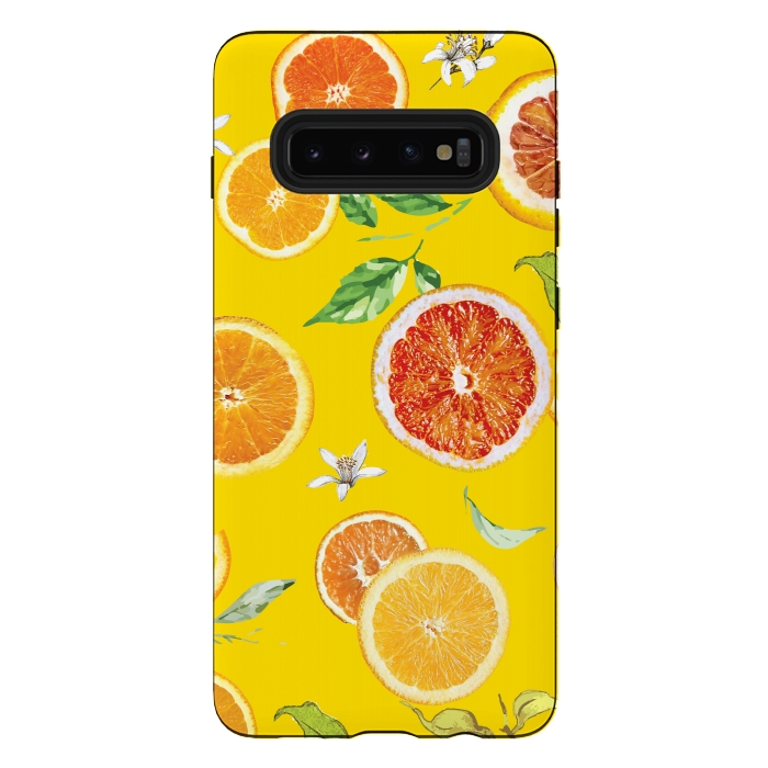 Galaxy S10 plus StrongFit Orange slices #pattern #trendy #style by Bledi