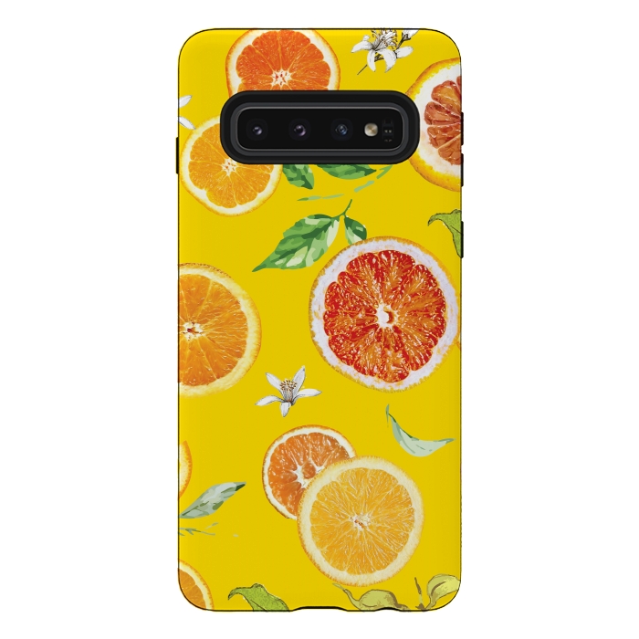 Galaxy S10 StrongFit Orange slices #pattern #trendy #style by Bledi