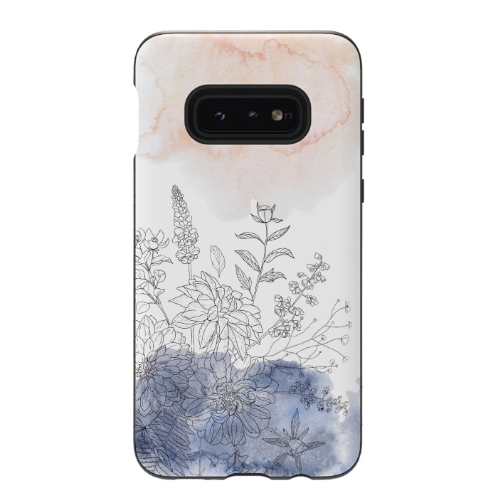 Galaxy S10e StrongFit Ink Blush Flower Meadow  by  Utart