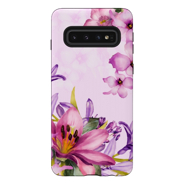 Galaxy S10 StrongFit Floral Smile by Creativeaxle